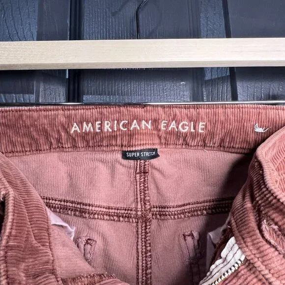American Eagle Corduroy Pants Super Stretch Skinny Rust Orange Size 8 Short - Picture 5 of 10
